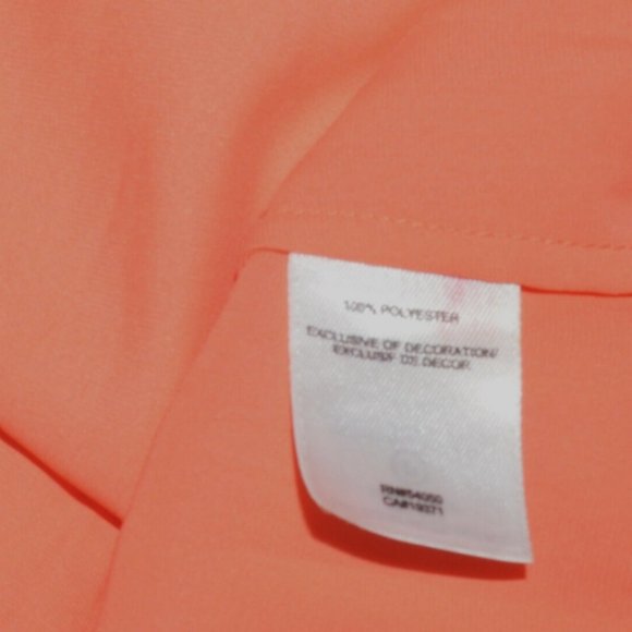 ROBBI & NIKKI SZ S SMALL ORANGE CORAL PLEATED RUFFLES BEADS DRESS KNEE LENGTH - Picture 6 of 7